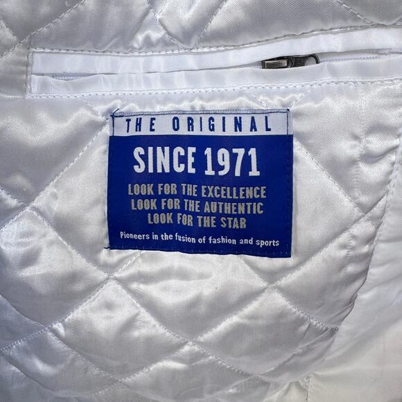 Rare White Starter Seattle Seahawks NFL Satin Bomber Jacket Medium - Picture 7 of 11